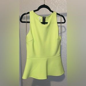 Lime green zipper back with side cut outs size medium
